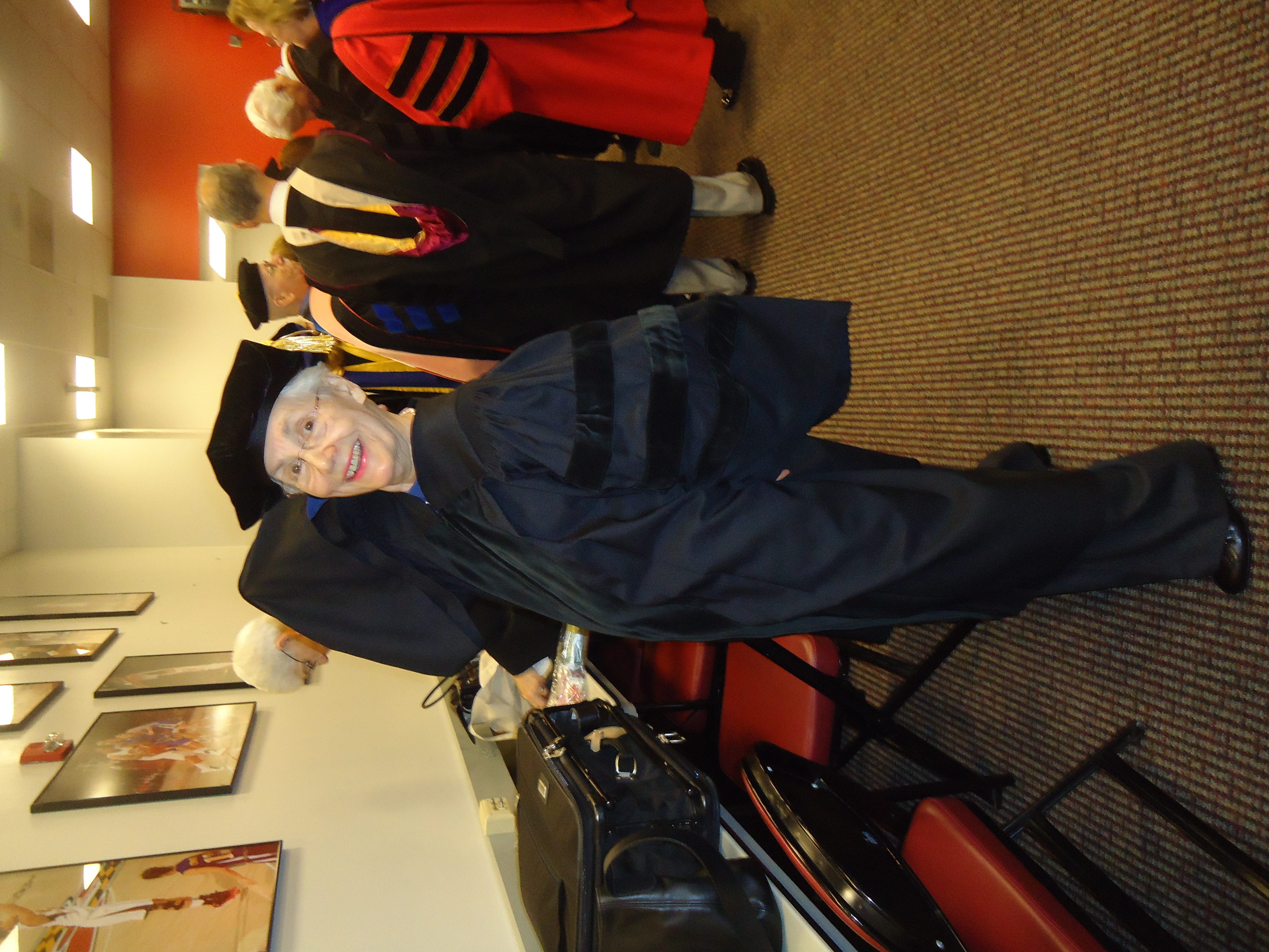 Sue in graduation regalia