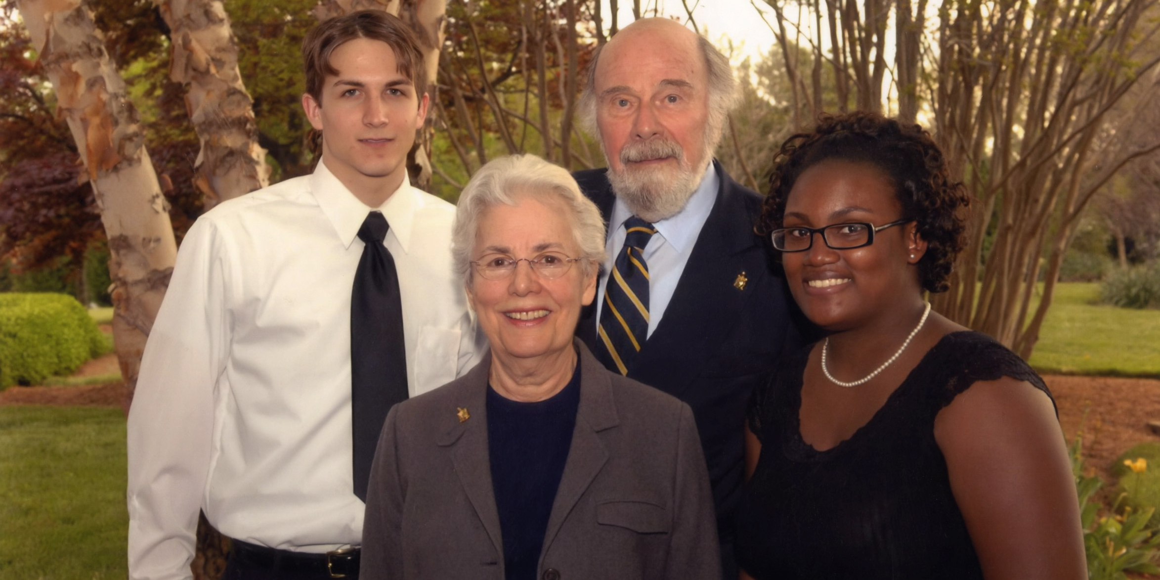 Sue, Murray and two students